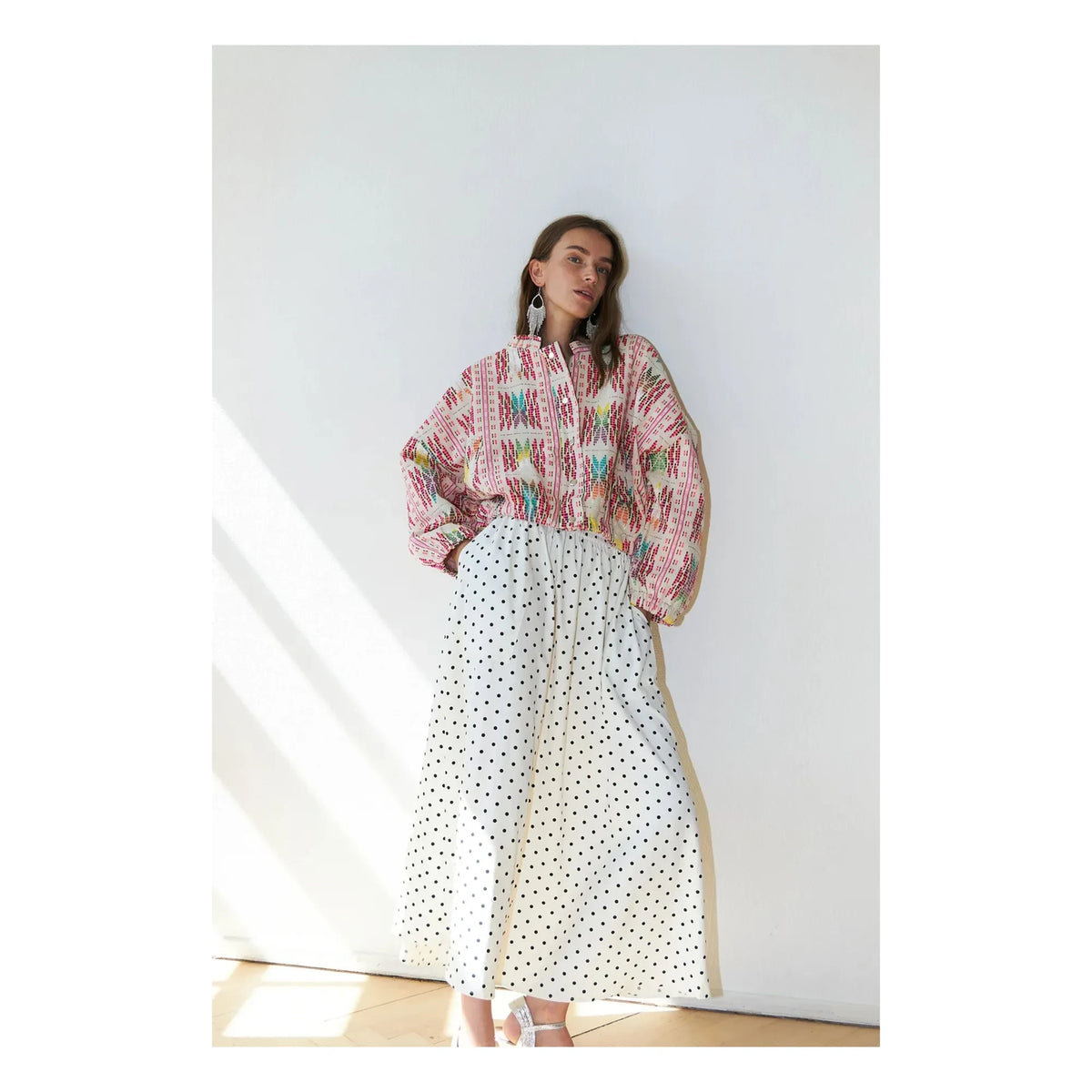 Lollys Laundry - Pink Cotton Lama Jacket