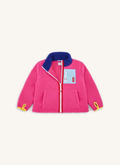 Hello Hossy - Zippered Fleece Jacket | Fuchsia