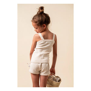 birinit - Embroidered Thin Knit Shorts | Ivory