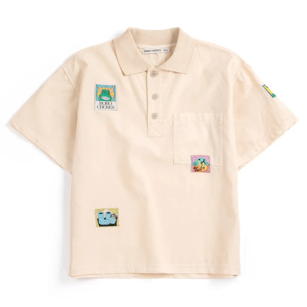 Bobo Choses - Organic cotton polo shirt | Ecru