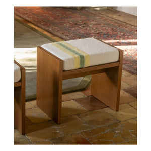 The Socialite Family - Chiesa Striped Mohair Stool | Yellow