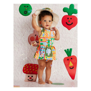 Halcyon Nights - Organic Cotton Vegetable Ruffled Dress | Orange