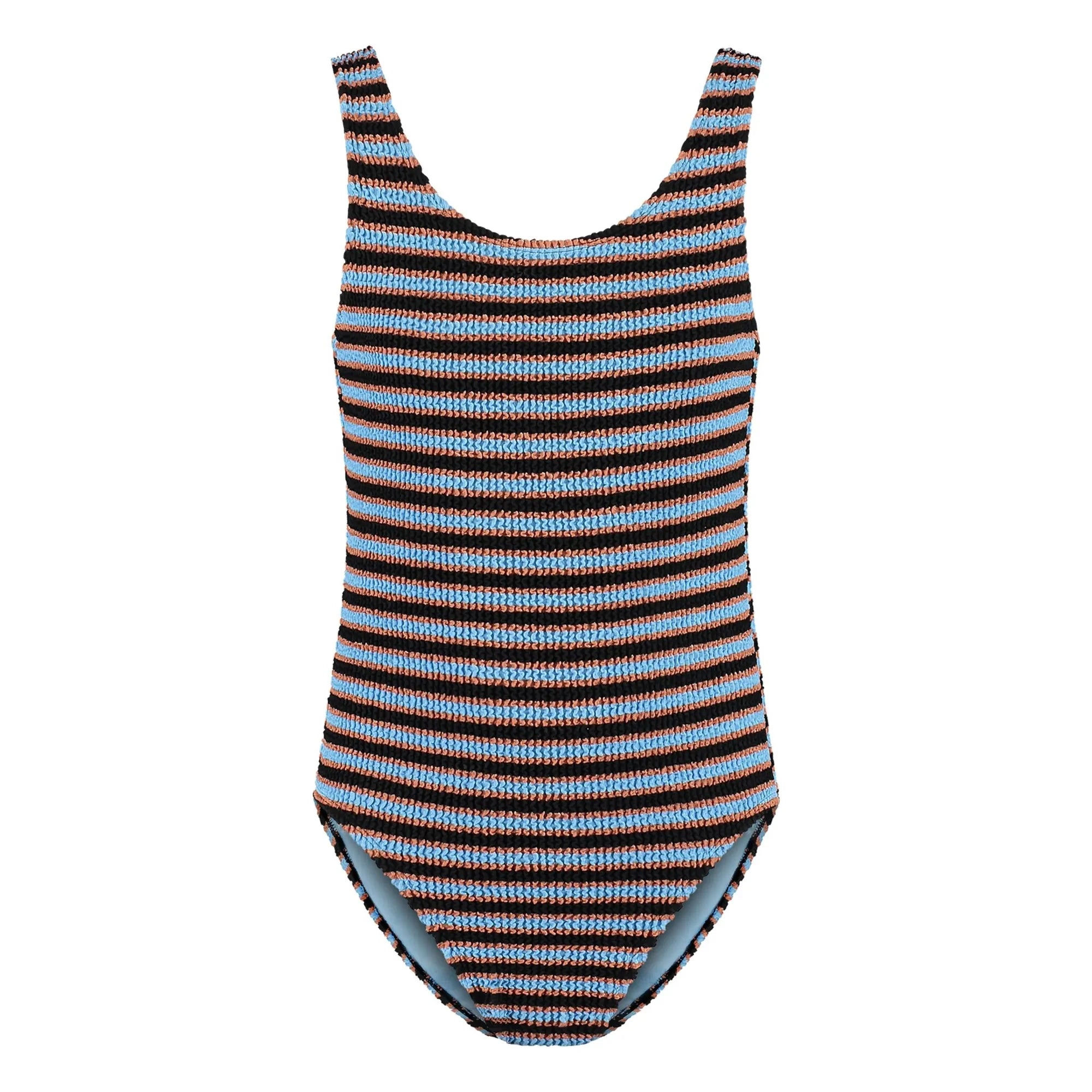 Beachlife - Striped Ribbed Swimsuit | Light Blue
