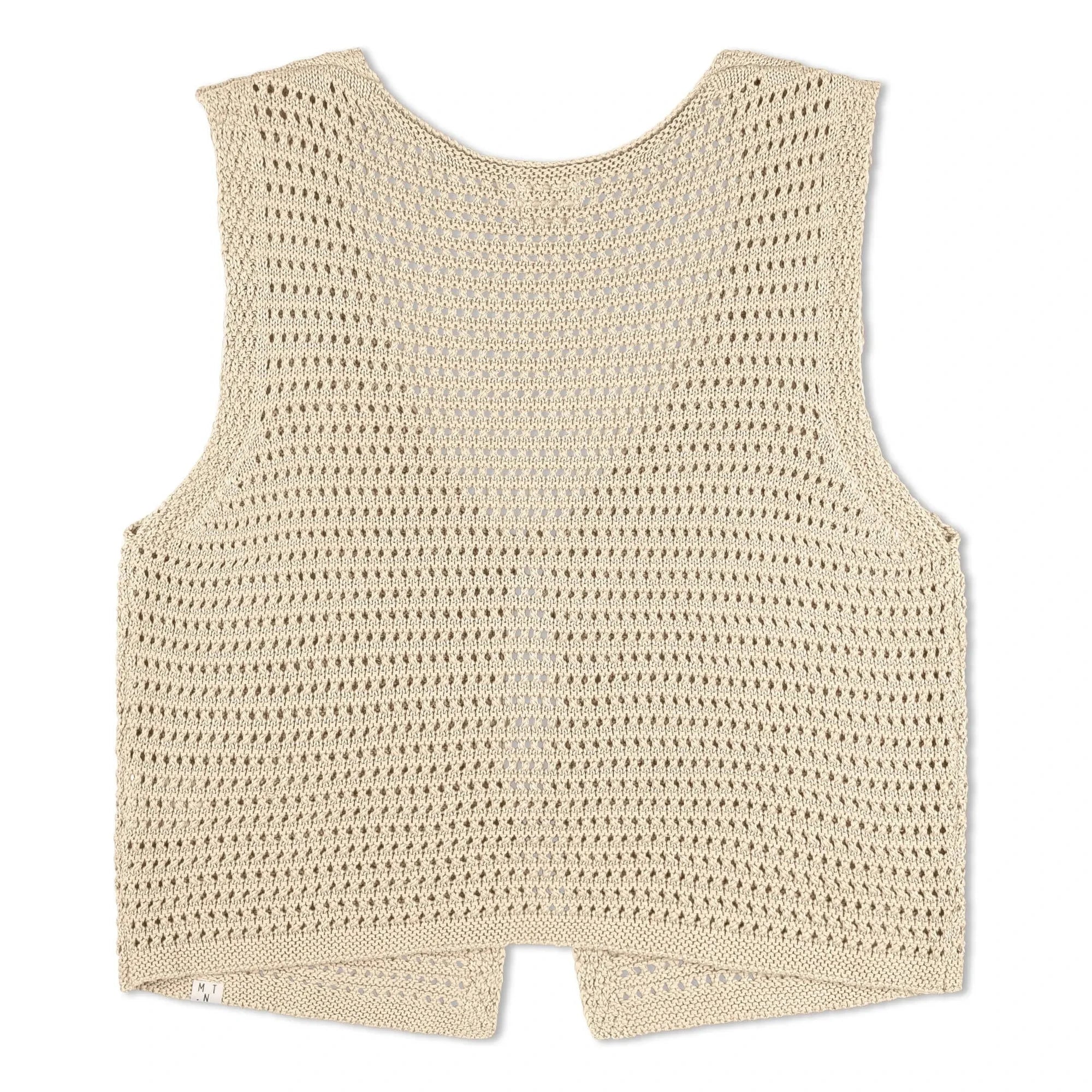 Matona - Sleeveless Knotted Organic Cotton Vest | Cream
