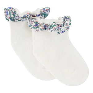 Tartine et Chocolat - Liberty Ruffled Socks | White