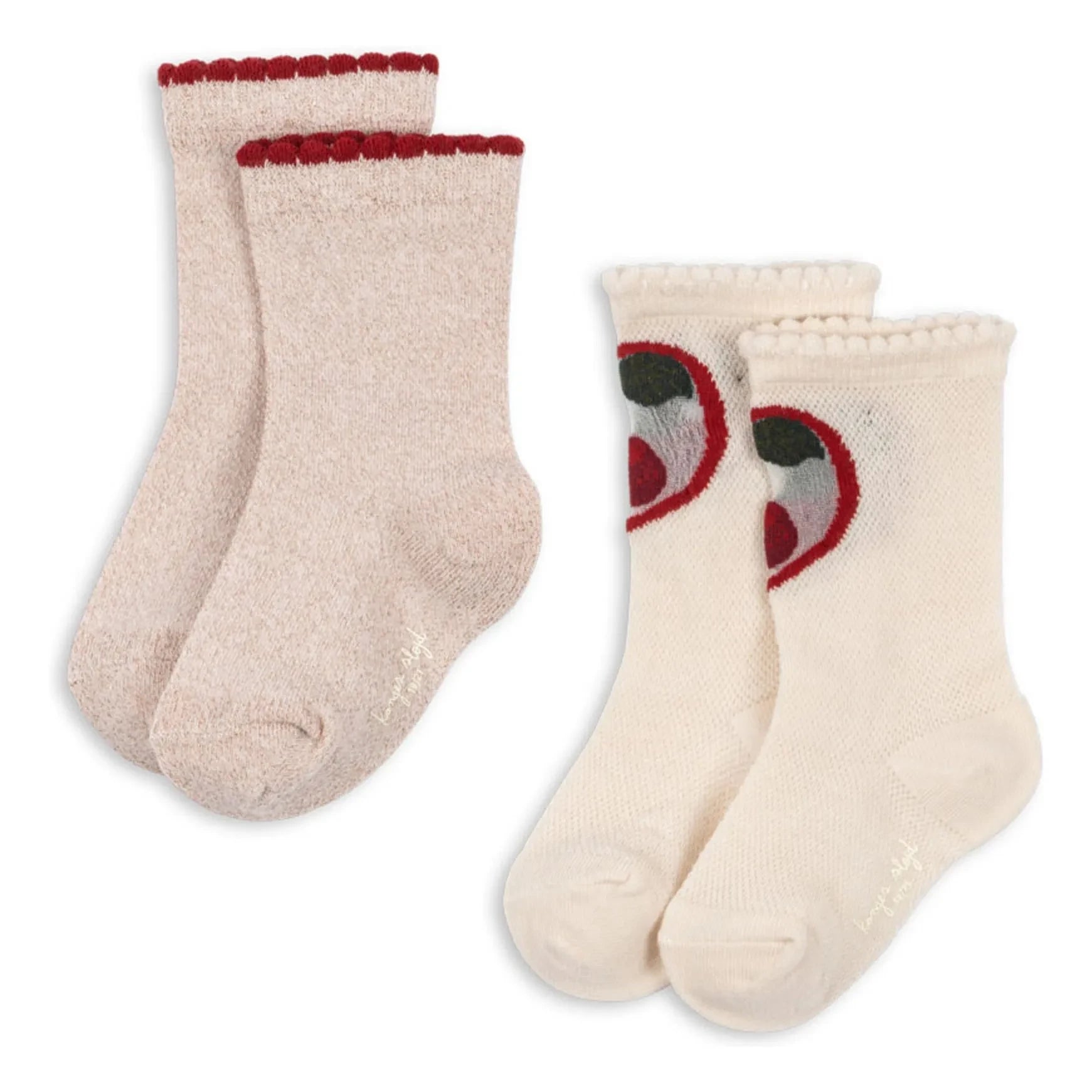 Konges Sløjd - Set of 2 Cherry Socks | Ecru