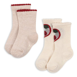 Konges Sløjd - Set of 2 Cherry Socks | Ecru