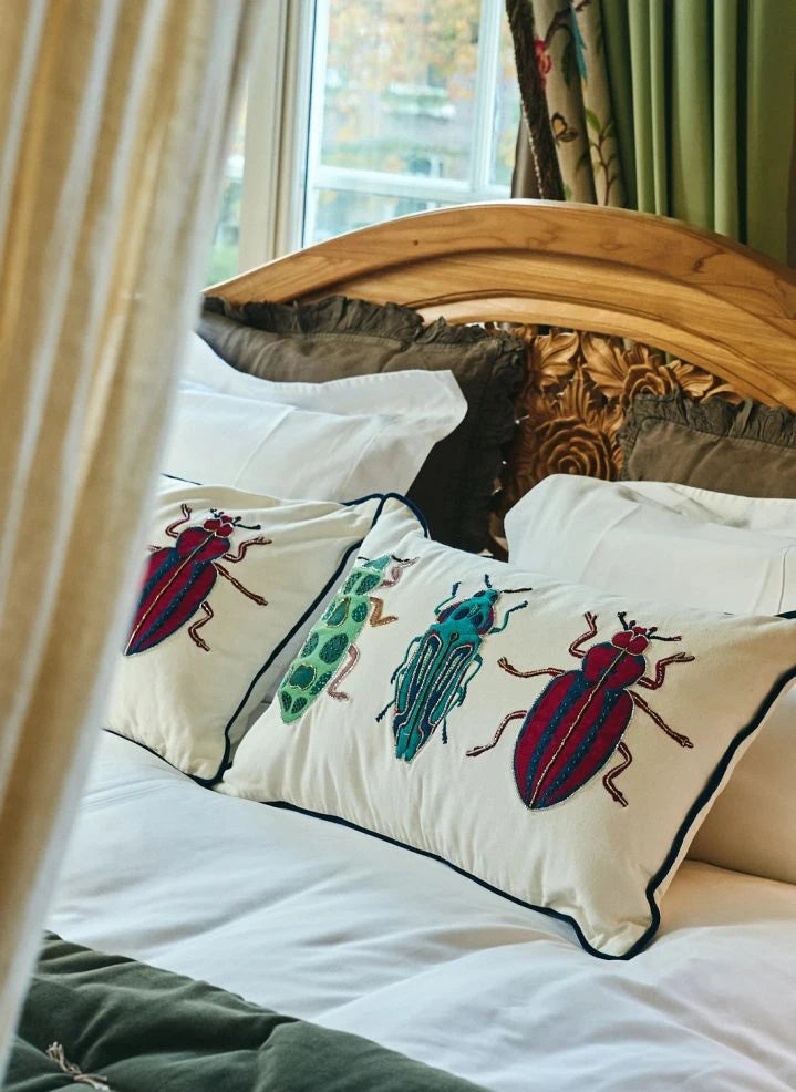 Anna + Nina - "Bugging You" Pillow | White
