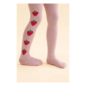 Flöss - 2 Pairs Pointelle Vera Strawberry Tights Set | Pink