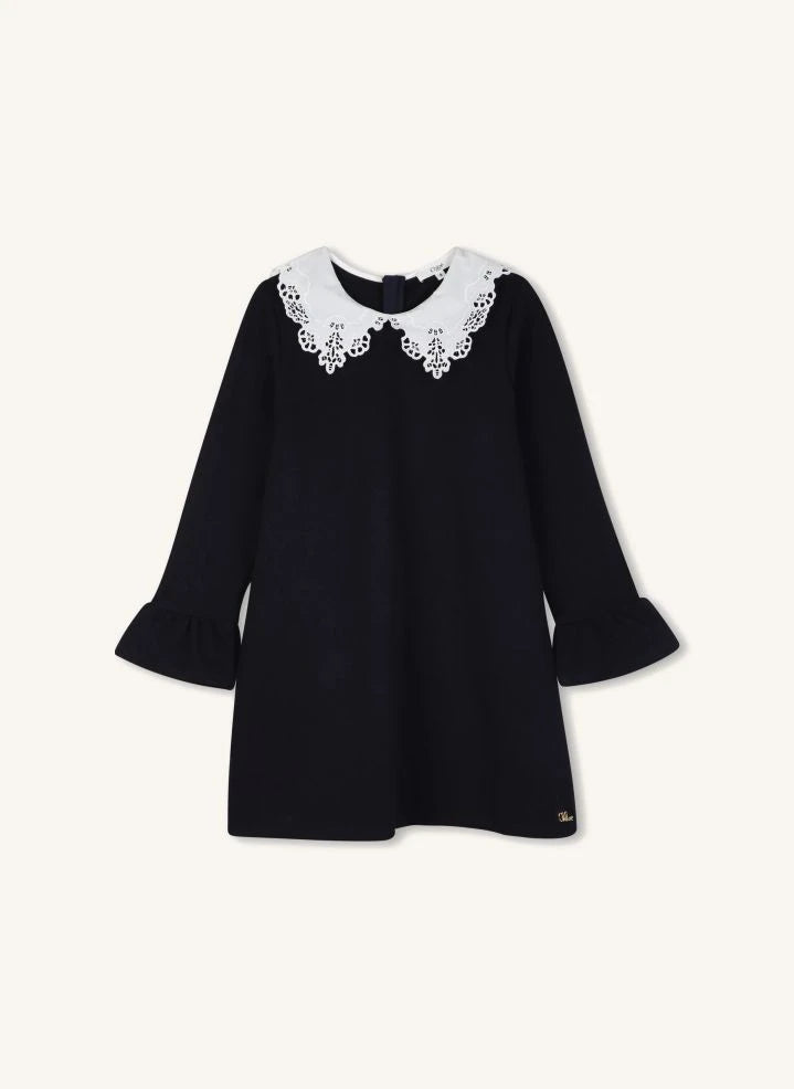 Chloé - Milano Embroidered Collar Dress | Dark Blue