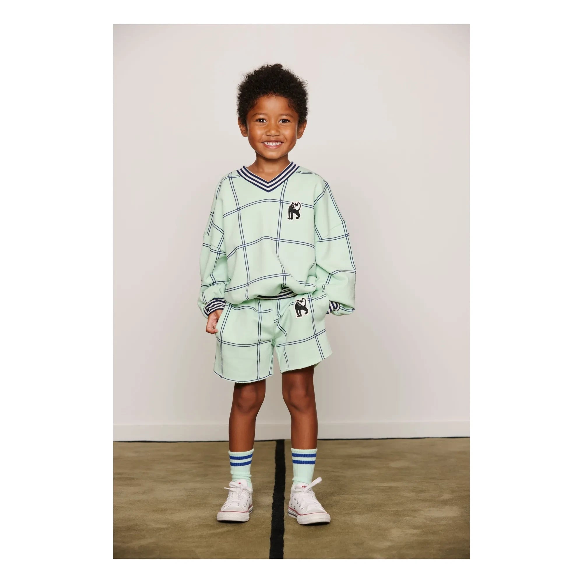 Mini Rodini - Organic Cotton Checkered Shorts | Green