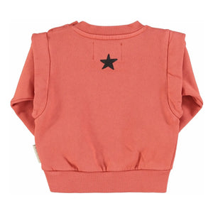 Piupiuchick - Groupie Organic Cotton Ruffled Sweatshirt | Coral
