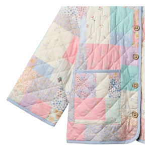 Wheat - Organic Cotton Quilted Jacket with Inaja Piece | Light blue
