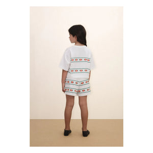 Tinycottons - Roses Organic Cotton Shorts | White