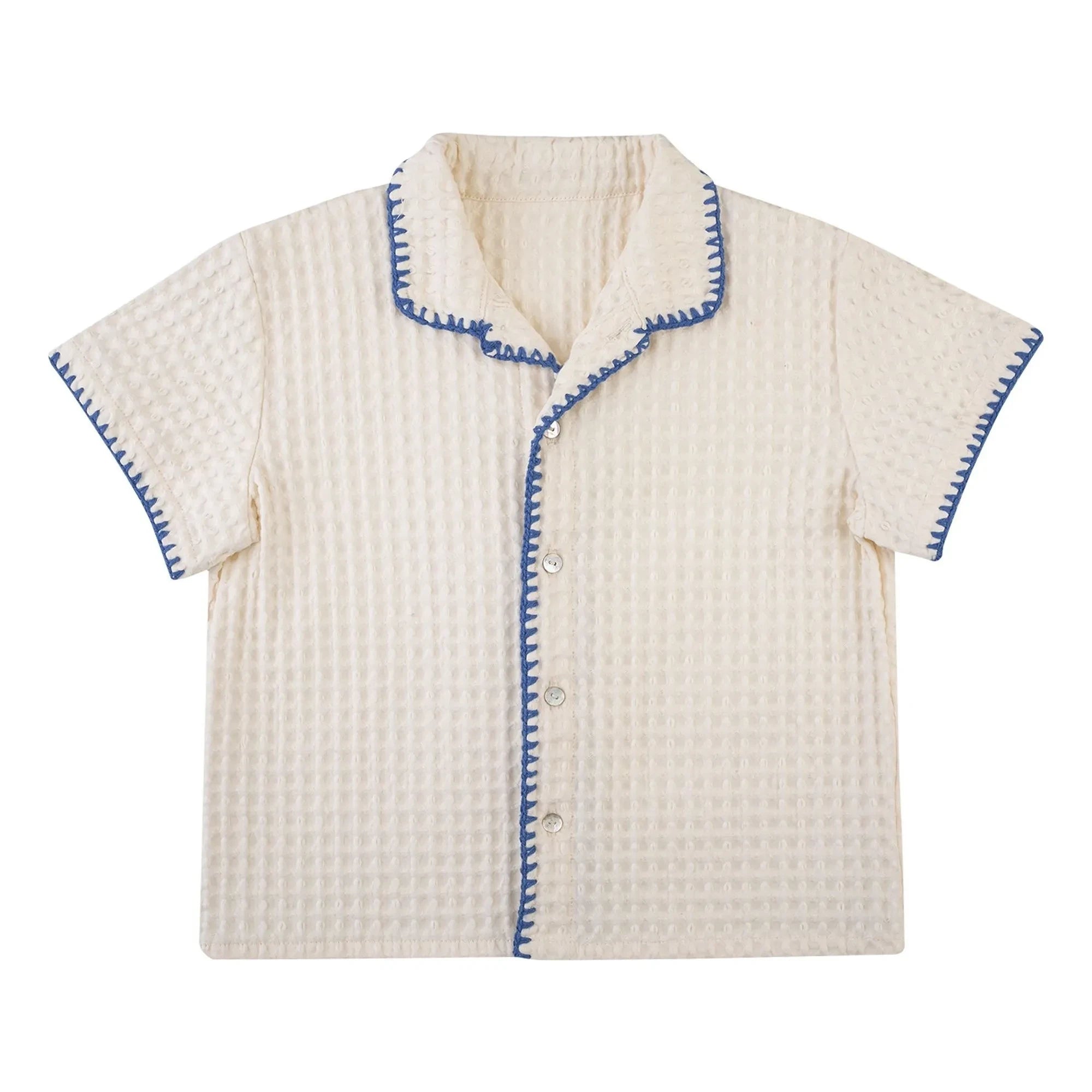 THE LiTTLE POETS - Alvaro Gauffrée embroidered shirt | Ecru
