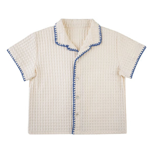 THE LiTTLE POETS - Alvaro Gauffrée embroidered shirt | Ecru