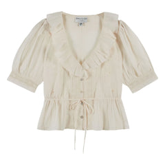 Emile et Ida - Cotton Ruffled Blouse | Cream