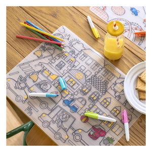 Moulin Roty - Les Popipop Silicone Painting Set + 5 Felt-tip Pens