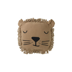 Nobodinoz - Lion Embroidered Pillow | Sand