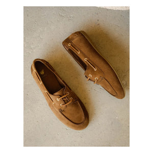 Bobbies - Betsy Suede Boat Shoes | Camel