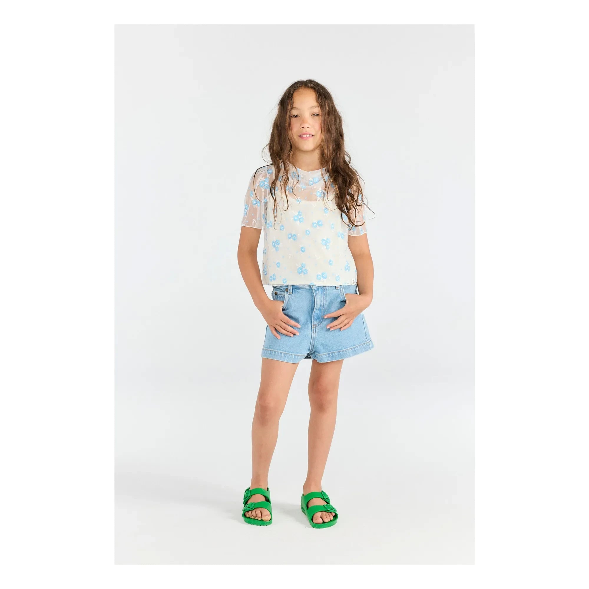The Animals Observatory - Denim Pig Organic Cotton Shorts | Blue