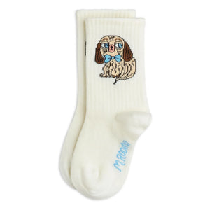 Mini Rodini - Organic Cotton Dog Socks | Ecru