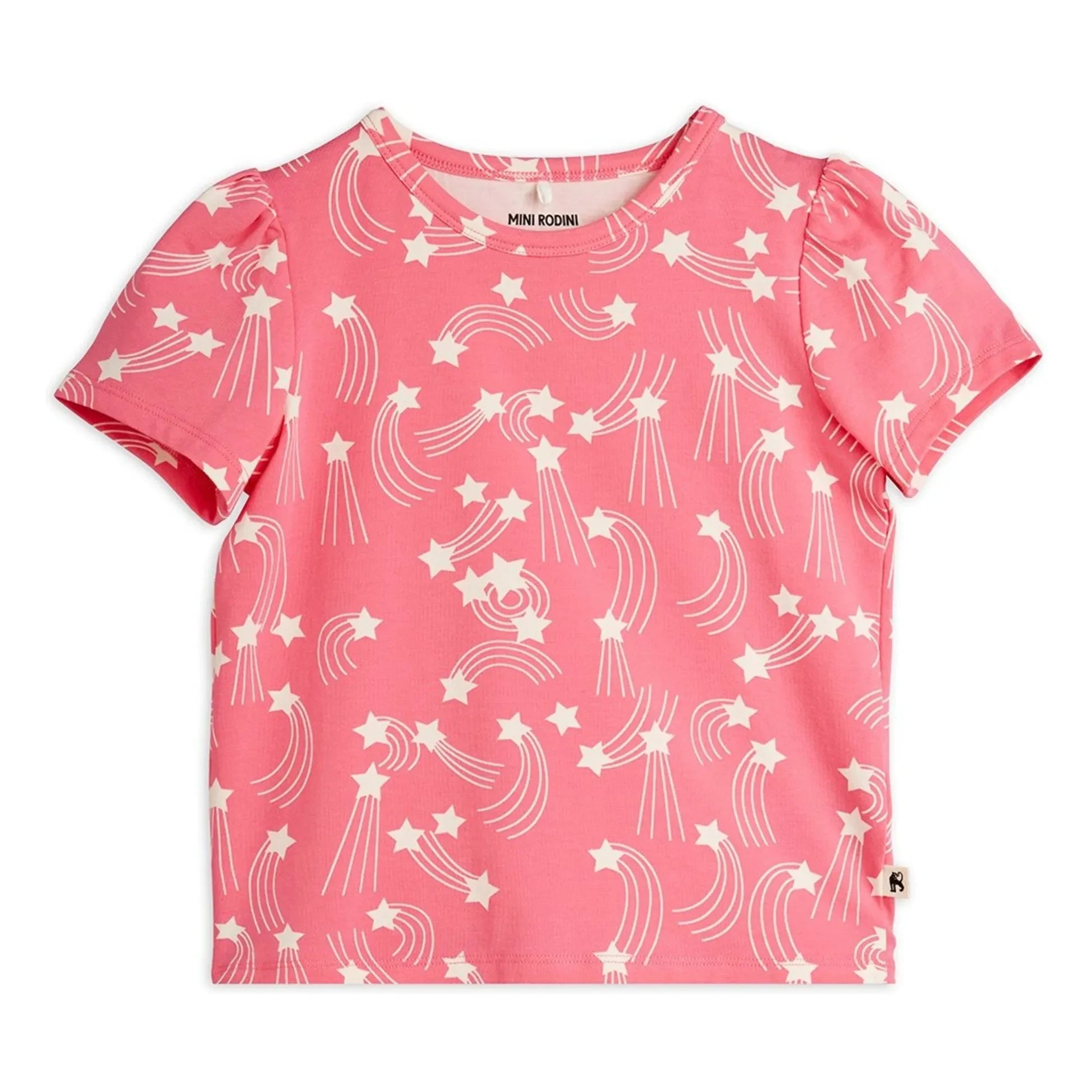 Mini Rodini - Stars Organic Cotton T-Shirt | Pink