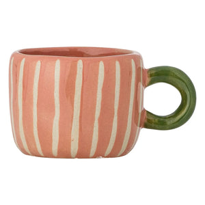Bloomingville - Nini Striped Stone Ceramic Mug | Pink