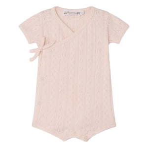 Bonpoint - Pointelle Chamomile Organic Cotton Romper | Powder Pink