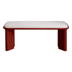 Gabrielle Paris - Polished wood Lazarus bench | Burgundy