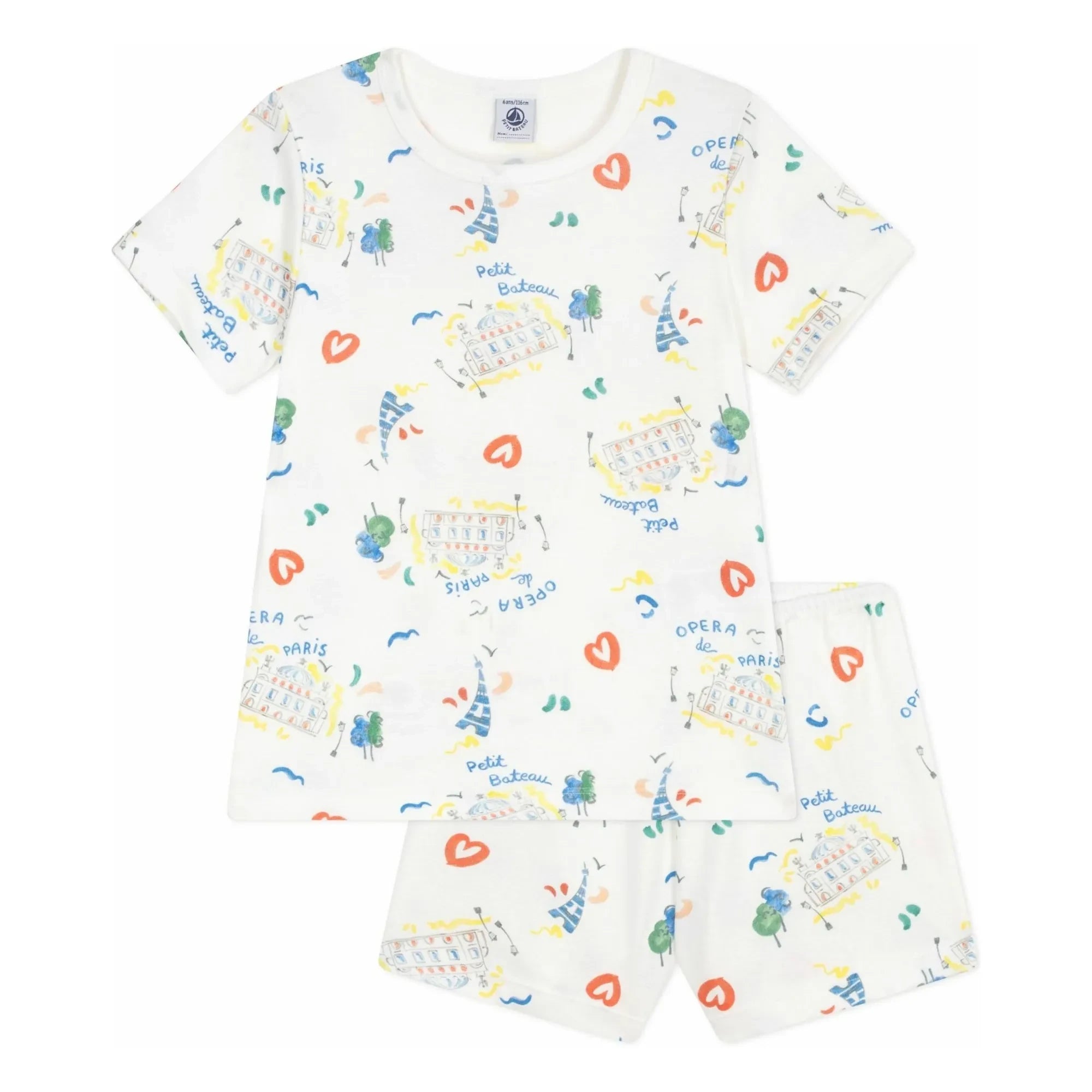 Petit Bateau - Opera Shorts Pajamas | White