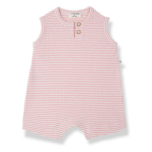 1+ in the family - Striped Vendrell Ribbed Jumpsuit | Powder pink