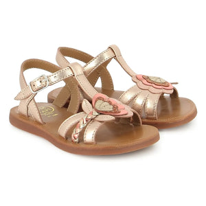 Pom d'Api - Plagette Alto Metallic Sandaletler | Bakır kırmızısı
