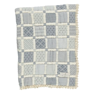 Bebe Organic - Organic Cotton Patchwork Blanket | Blue