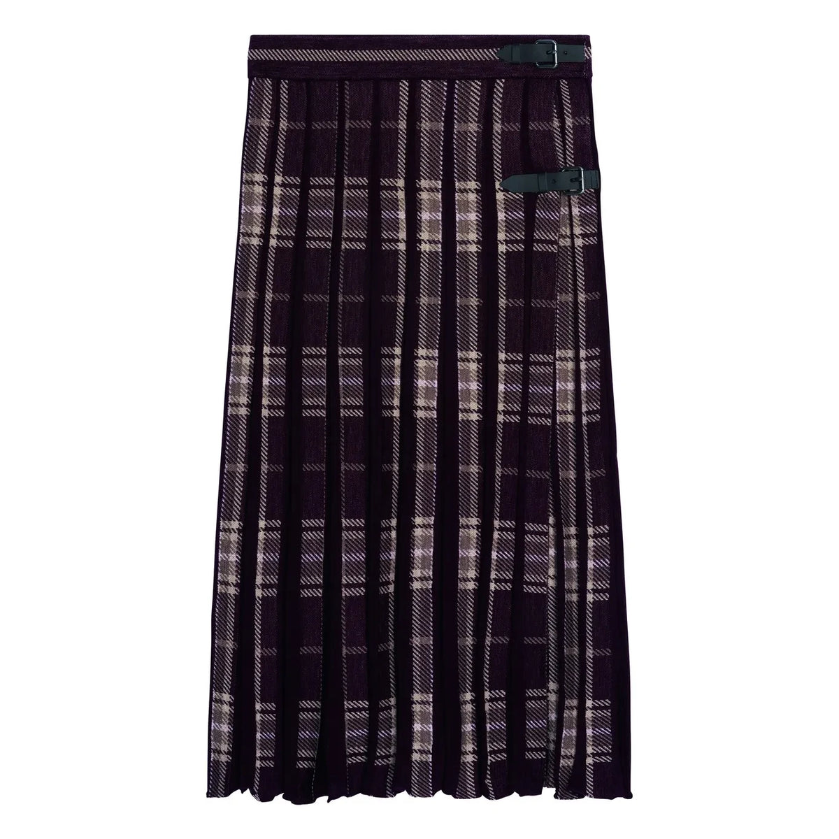 Bompard - Pleated Checked Wool Kilt Skirt | Garnet