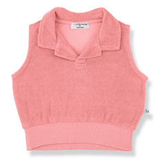 1+ in the family - Selva Sponge Polo Neck Tank Top | Dust Pink