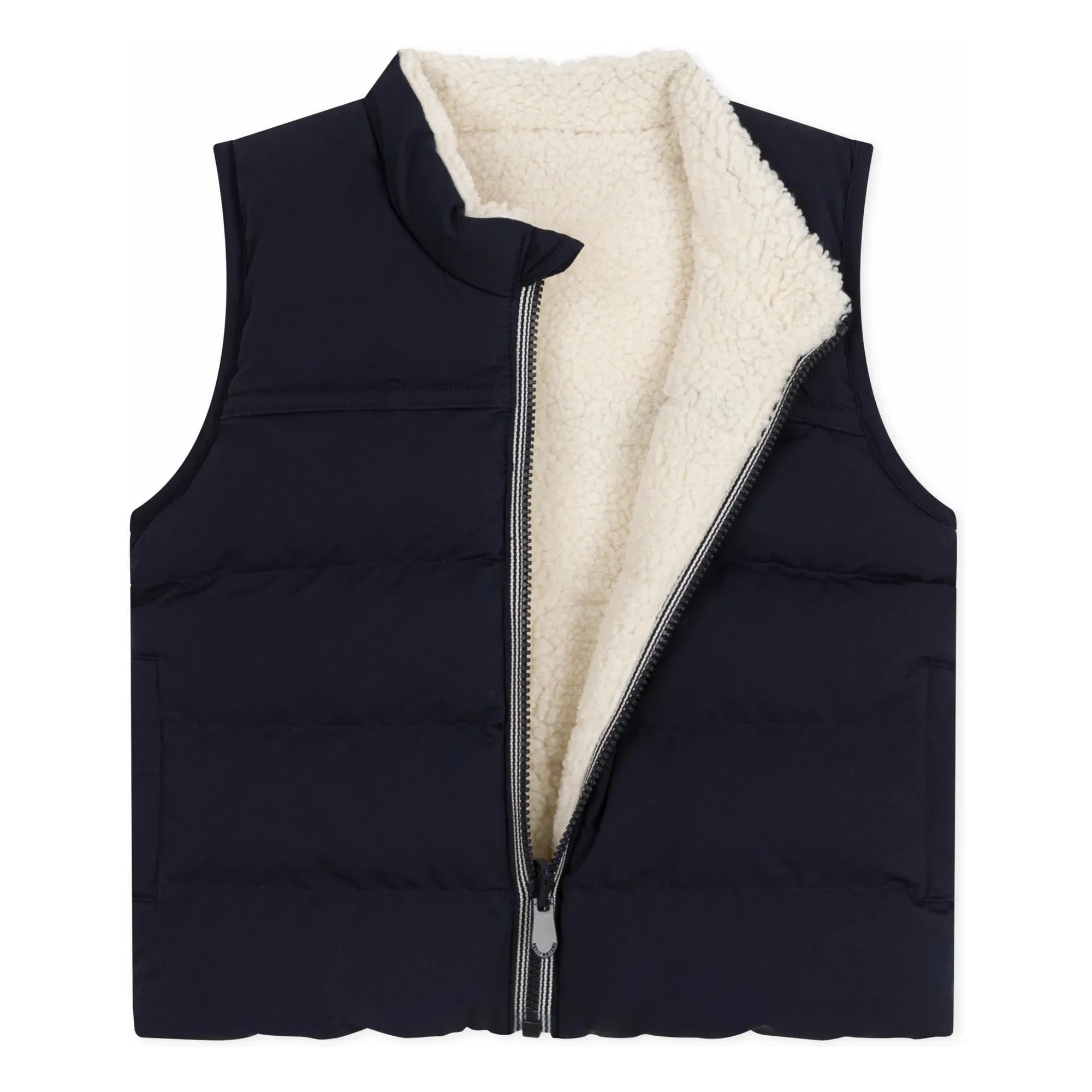 Petit Bateau - Logo Sleeveless Puffer Vest | Navy Blue
