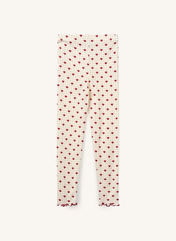 Copenhagen Colors - Heart-Print Crepe Leggings | Ecru