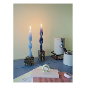 Broste Copenhagen - Twisted Candles - Set of 2 | Light Blue