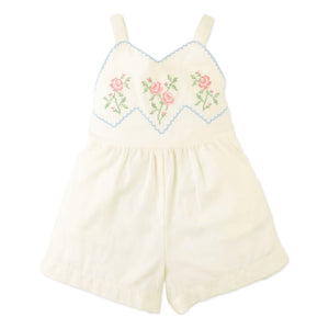 Gingersnaps - Jill Linen Embroidered Romper | Ecru