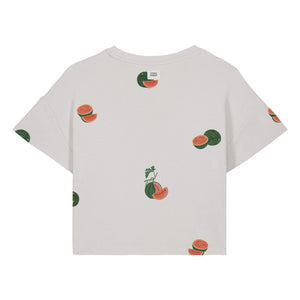 Studio Bohème - Crop Flow T-Shirt Watermelon Organic Cotton | Ecru