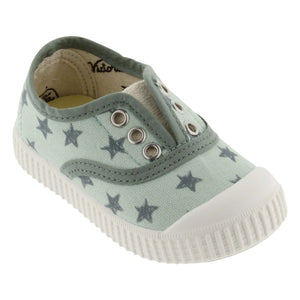 Victoria - Elastico Canvas Star Sneakers | Green Water