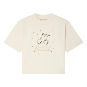 Bonpoint - Lele organik pamuklu T-shirt | Krem