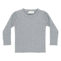 Rylee + Cru - Ribbed Mesh T-Shirt | Gray Blue