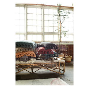 Madam Stoltz - Pompom Cushion Cover | White