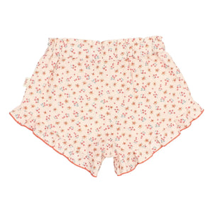 Búho - Checkered Floral Shorts | Peach