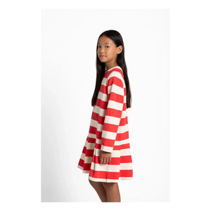 Smallable Kid - Azalea Striped T-Shirt Dress | Red