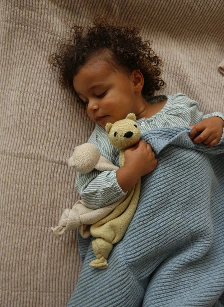 Hvid - Gaston Laine Merinos Blanket | Light Blue