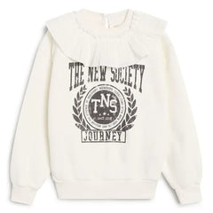 the new society - Beyaz Row Peter Pan Yaka Sweatshirt