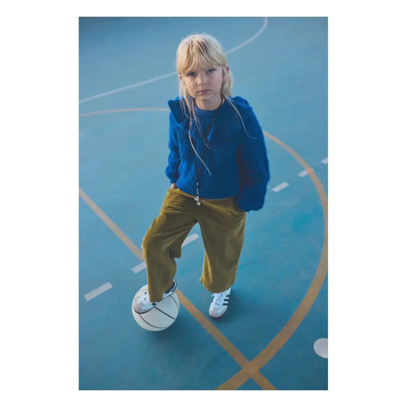 Cozmo - Lua Ruffled Collar Sweater | Blue